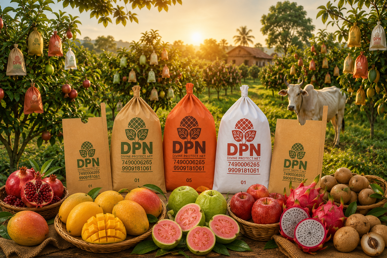 DPN Agri Mart - Divine Protect Net company overview, premium fruit protection bag manufacturer in Changodar, Gujarat